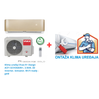 Klima uređaj Vivax R+ Design ACP-12CH35AERI+, 3.5kW, 3D Inverter, Ionizator, Wi-Fi ready - gold SA MONTAŽOM